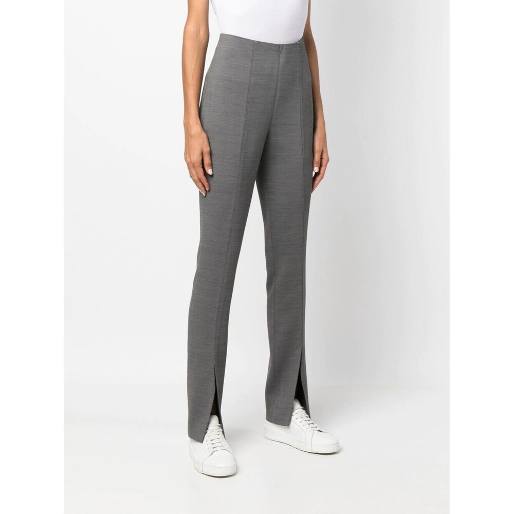 NWT $328 POLO Ralph Lauren women'S PANTS 4 high-waisted split-hem SLIM WOOL new